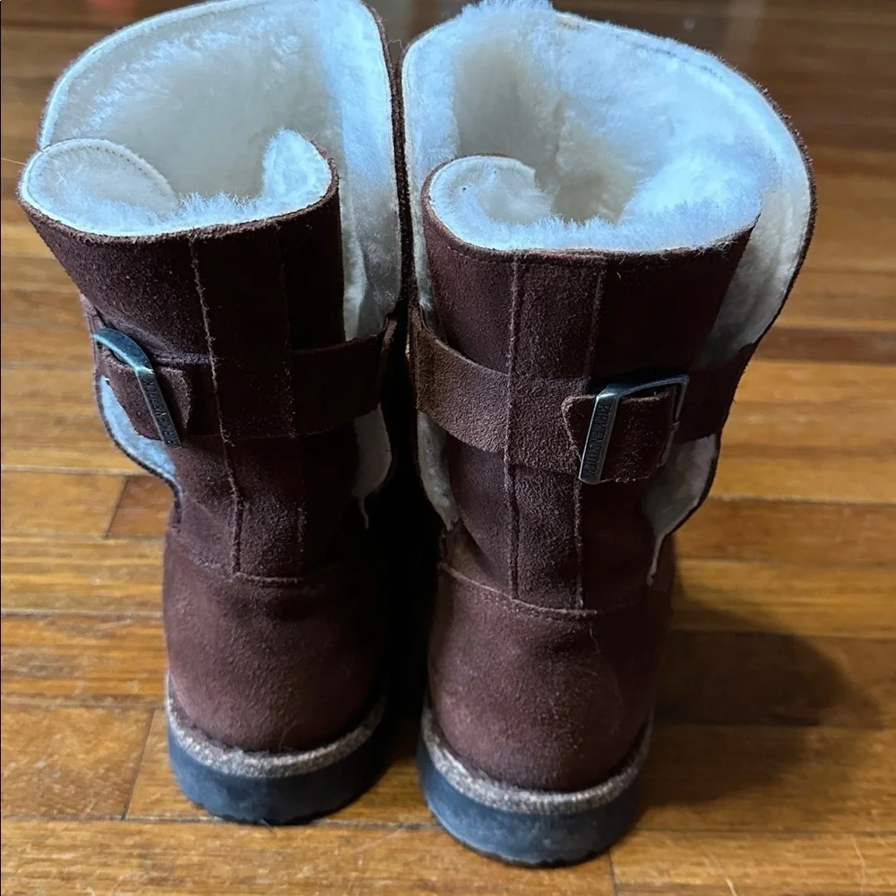 Birkenstock Uppsala Shearling Brown Suede Boots, Sz 40 (US 9-9.5)